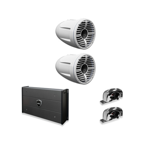 Wet Sounds REV 10 HD XW-W + Stainless Fixed Clamp + SYN-DX2.3HP Amp