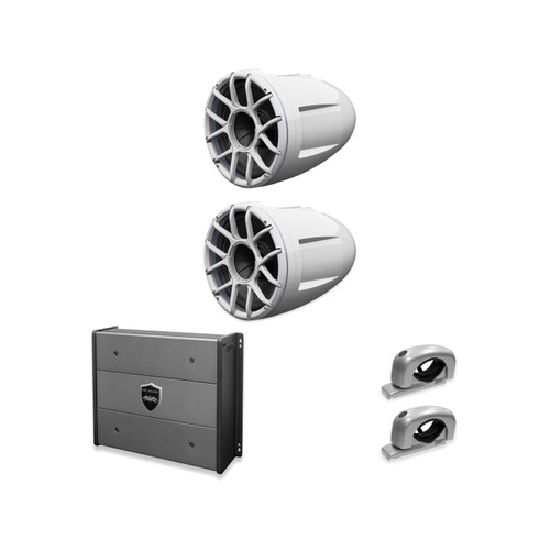 Wet Sounds REV 12 HD XZ-W + Silver Fixed Clamp + SYN-DX4 Amp