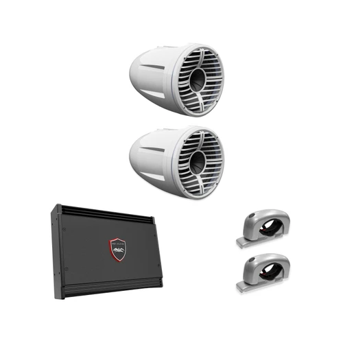 Wet Sounds REV 12 HD XW-W + Silver Fixed Clamp + Sinister-SDX2 Amp