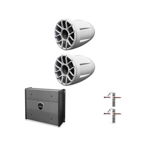 Wet Sounds REV 10 HD XZ-W + X-Mount + SYN-DX2 Amp