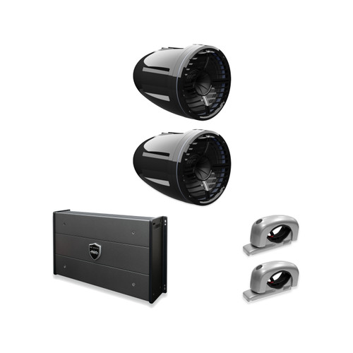 Wet Sounds REV 10 HD XW-B + Silver Fixed Clamp + SYN-DX2.3HP Amp