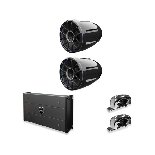 Wet Sounds REV 10 HD XZ-B + Stainless Fixed Clamp + SYN-DX2.3HP Amp