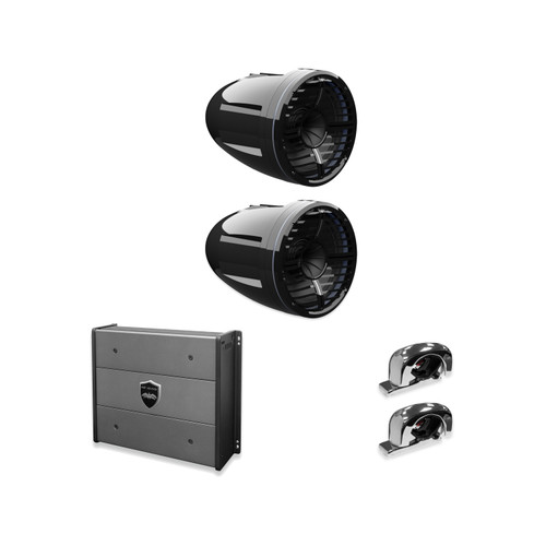 Wet Sounds REV 10 HD XW-B + Stainless Fixed Clamp + SYN-DX2 Amp