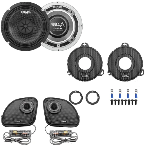 Cicada Audio 14CXK65.4 - Component 6.5-inch Kit - HD 2014-2023 CM65.4X + CHDRGGTK + CHDSGGT - 4 Ohm - Used, Good