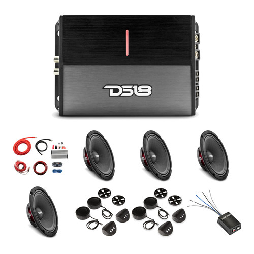 DS18 ION1600.4D + PRO-NS8.4 4-Speaker Shallow 8in System