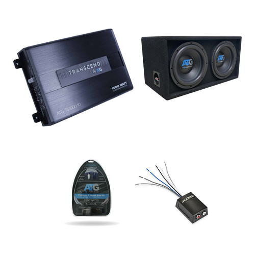 ATG Dual 12 Loaded Bass Kit + 1000W Amp + 0GA + KISLOC2