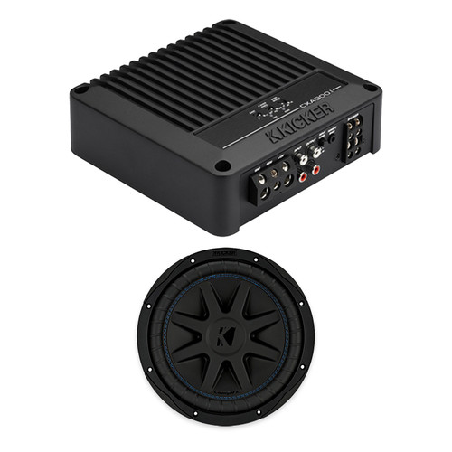 Kicker 53CXA9001 Amplifier & 50CVX104 10" CompVX DVC 4-Ohm Subwoofer
