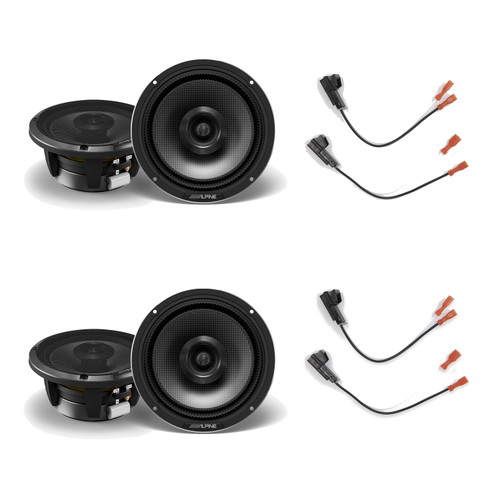 Alpine HDZ-65 6.5-Inch Speakers, 2 Pairs with 72-4568 Harnesses