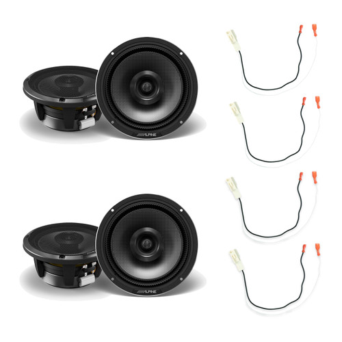 Alpine HDZ-65 6.5-Inch Speakers, 2 Pairs with 72-8104 Harnesses