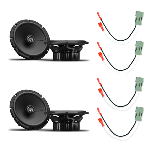 Rockford Fosgate P1V2-65 6.5in Coaxial Speakers, 2 Pairs + 72-7800 Harness