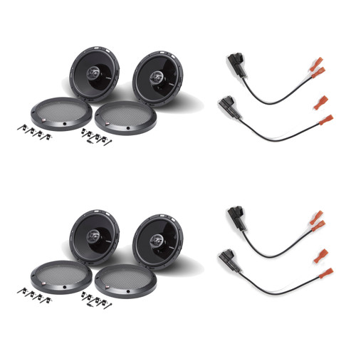 Rockford Fosgate P1650 6.5in Coaxial Speakers, 2 Pairs + 72-4568 Harness