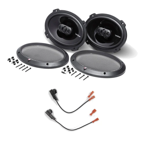Rockford Fosgate P1694 6x9in Coaxial Speakers, Pair + 72-4568 Harness