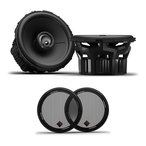 Rockford Fosgate P1V2-5 5.25in Speakers + GS-525 Grilles