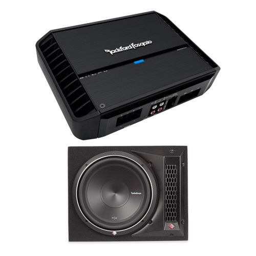 Rockford Fosgate P500X1BD Amp + P2-1X12 12in Loaded Sub Box