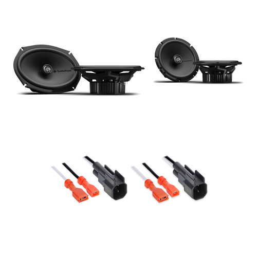 Rockford Fosgate P1V2-65 + P1V2-69 4-Speaker Kit + 72-4572 Harness
