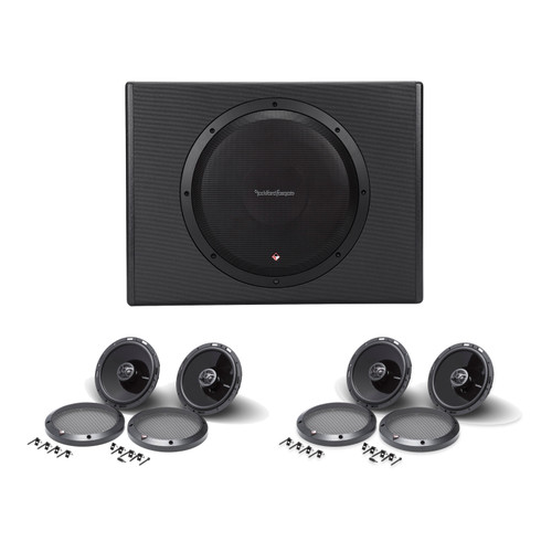 Rockford Fosgate 4 P1650 Speakers + P300-12 Powered Sub