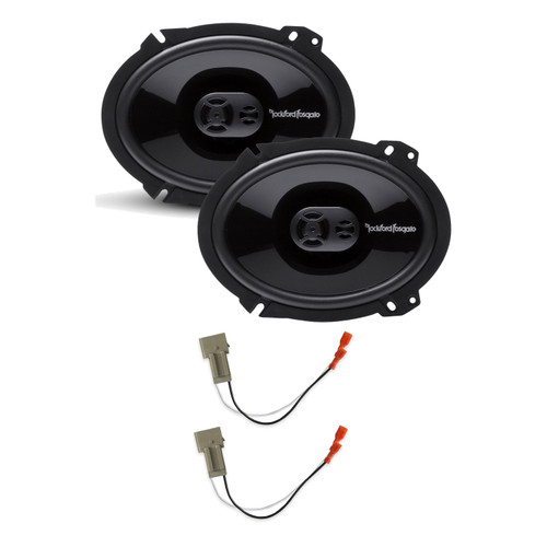 Rockford Fosgate P1683 6x8in Coaxial Speakers, Pair + 72-5512 Harness