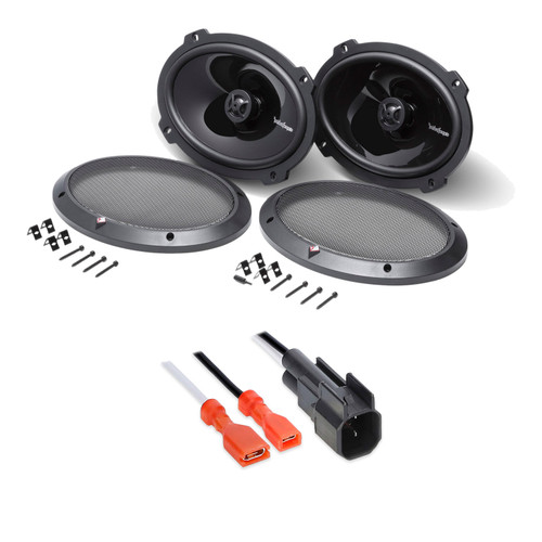 Rockford Fosgate P1692 6x9in Coaxial Speakers, Pair + 72-4572 Harness