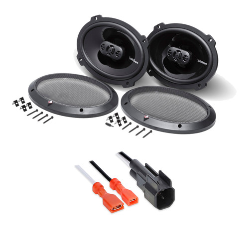 Rockford Fosgate P1694 6x9in Coaxial Speakers, Pair + 72-4572 Harness