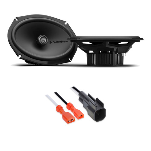 Rockford Fosgate P1V2-69 6x9in Coaxial Speakers, Pair + 72-4572 Harness