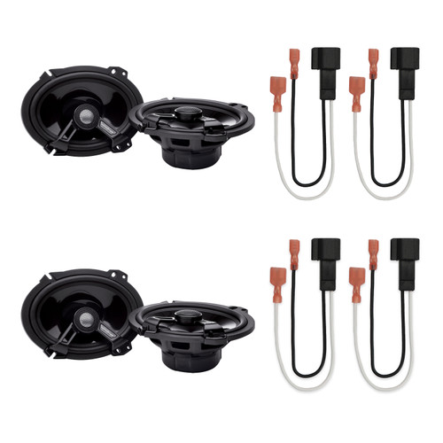 Rockford Fosgate T1682 6x8in Coaxial Speakers, 2 Pairs + 72-5600 Harness