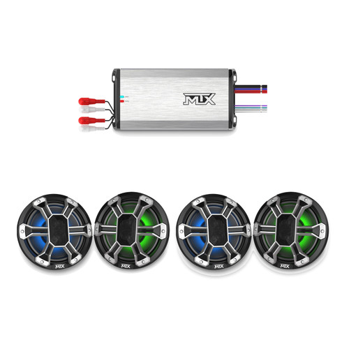 MTX PS800.4 Amp + 4 PS8C 8in RGB UTV Speakers