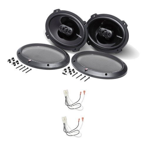 Rockford Fosgate P1694 6x9in Coaxial Speakers, Pair + 72-5602 Harness