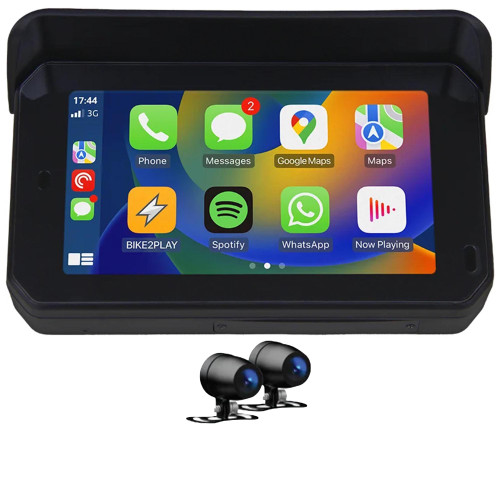 ZZ-2 B2P-DVR BIKE2PLAY 5-Inch Wireless CarPlay and Android Auto Motorcycle DVR Display