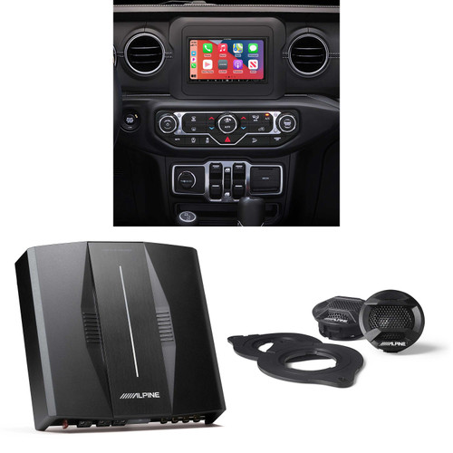 Alpine i407-WRA-JL 7in In-Dash Digital Receiver w/ SPV-10TW-WRA & PXE-C80-88 OPTIM8 8-Channel Hi-Res DSP Amp Bundle for 18 - Up Wrangler