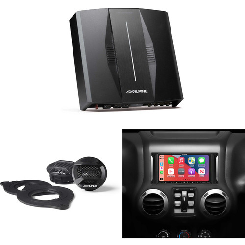 Alpine i407-WRA-JK 7in In-Dash Digital Receiver w/ SPV-10TW-WRA & PXE-C80-88 OPTIM8 8-Channel Hi-Res DSP Amp Bundle for 07-17 Wrangler