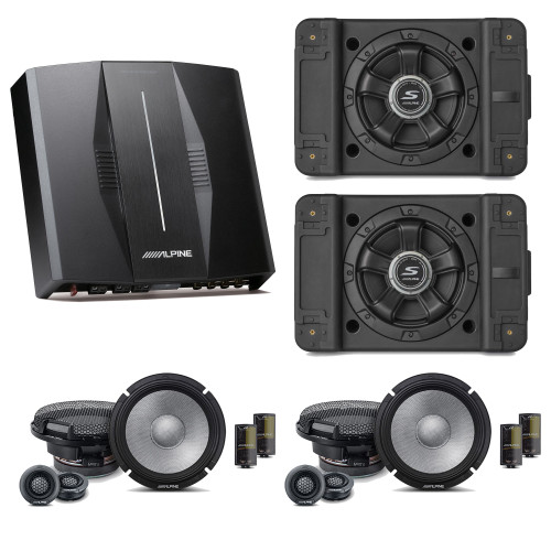 Alpine PXE-C80-88 OPTIM8 8-Channel Hi-Res Digital Sound Processor Amplifier w/ (2) SS-SB10 Subwoofer, (2) R2-S65C Bundle