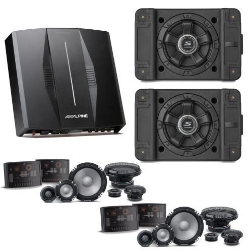 Alpine PXE-C80-88 OPTIM8 8-Channel Hi-Res Digital Sound Processor Amplifier w/ (2) SS-SB10 Subwoofer, (2) R2-S653 Bundle