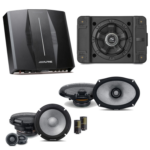 Alpine PXE-C80-88 OPTIM8 8-Channel Hi-Res Digital Sound Processor Amplifier w/ SS-SB10 Subwoofer, R2-S65C & R2-S69 Bundle