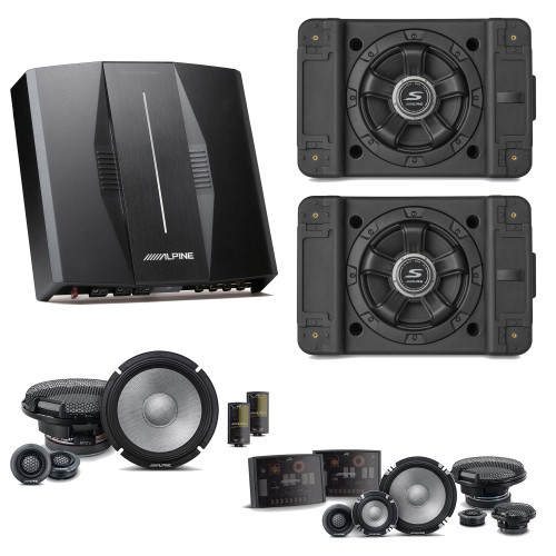 Alpine PXE-C80-88 OPTIM8 8-Channel Hi-Res Digital Sound Processor Amplifier w/ (2) SS-SB10 Subwoofer, R2-S653 & R2-S65C Bundle