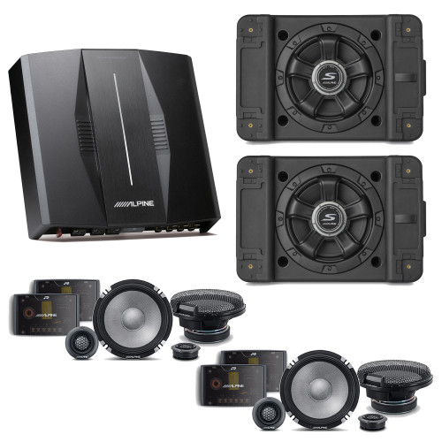 Alpine PXE-C80-88 OPTIM8 8-Channel Hi-Res Digital Sound Processor Amplifier w/ (2) SS-SB12 Subwoofer, (2) R2-S652 Bundle
