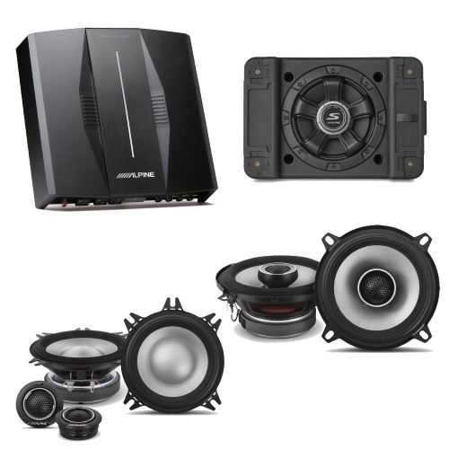 Alpine PXE-C80-88 OPTIM8 8-Channel Hi-Res DSP Amplifier w/ SS-SB10 Subwoofer, S2-S40C & S2-S50 Bundle