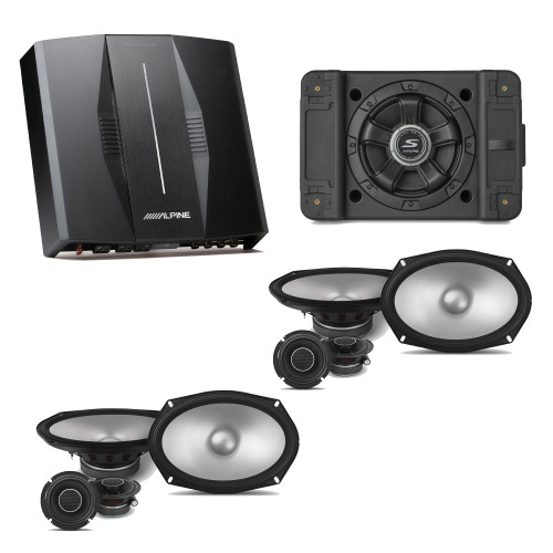 Alpine PXE-C80-88 OPTIM8 8-Channel Hi-Res DSP Amplifier w/ SS-SB12 Subwoofer, (2) S2-S69C Component Bundle