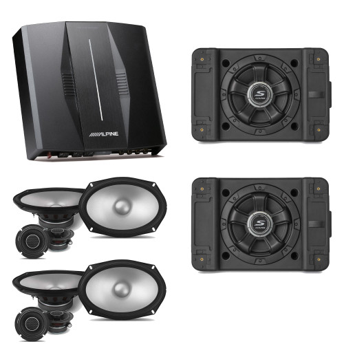 Alpine PXE-C80-88 OPTIM8 8-Channel Hi-Res DSP Amplifier w/ (2) SS-SB12 Subwoofer, (2) S2-S69C Component Bundle