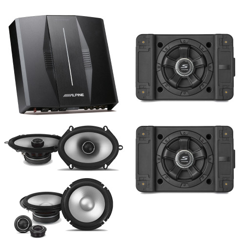Alpine PXE-C80-88 OPTIM8 8-Channel Hi-Res DSP Amplifier w/ (2) SS-SB10 Subwoofer, S2-S65C 6.5" & S2-S68 Bundle