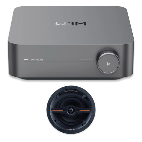 WIIM AMP PRO SPACE GRAY STREAMING AMPLIFER WITH SIXFIVE VSERIES 6.5IN ANGLED IN-CEILING (PAIR)