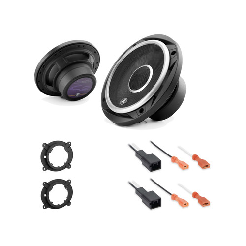 JL Audio C2-650x 6.5in Speaker Pair with 82-8156 Adapters & 72-8111 Harnesses