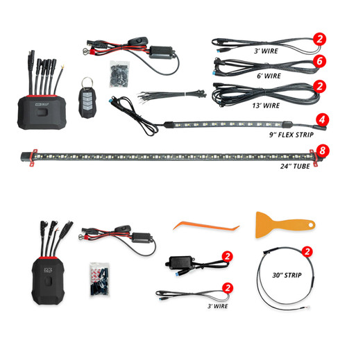 XKglow MX-CAR-ADV + MX-FO-MINI Complete Exterior + Interior Ambient Kit