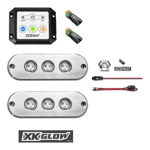 XKglow Drain Plug + 2pc 27W Underwater Marine Lighting Kit