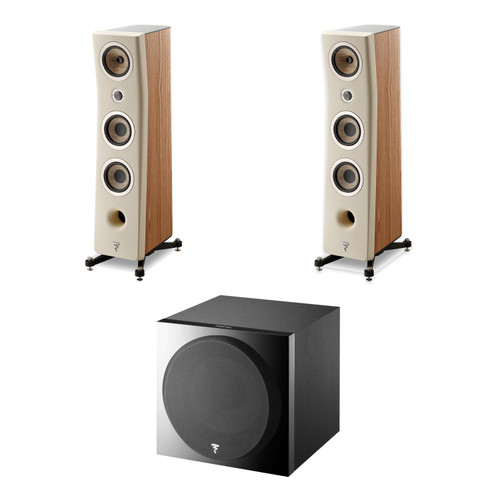 Focal Kanta N°2 Walnut/Ivory Pair + SUB 1000F 2.1 System