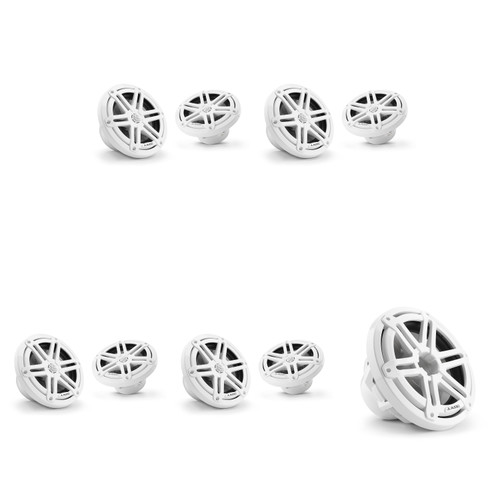 JL Audio M3 White Sport Marine Audio System – 8 Gloss White 6.5" Speakers with 10" Subwoofer for Pontoon & Center Console Upgrades
