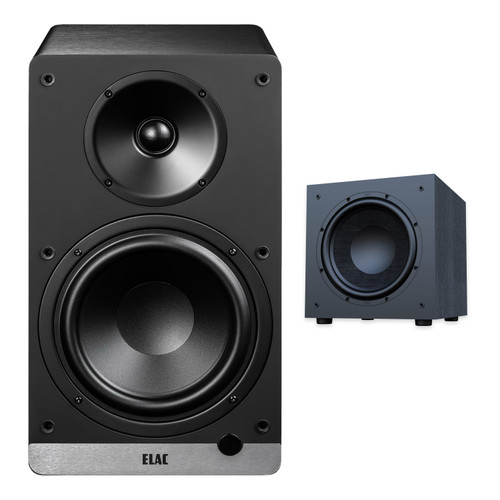 ELAC DCB61 Black Powered Speakers + DS123 12in Debut 3.0 Subwoofer