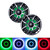 Wet Sounds REVO 6-XSB-SS BlackXS / Stainless Grill 6.5 Inch Marine LED Coaxial Speakers with RGB LED Speaker Rings