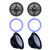 Two Wet Sounds Revo 10" Subwoofers, Grills, & RGB LED Rings - Black Subwoofers & Black Closed Face XW Grills - 4 Ohm