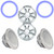 Two Wet Sounds Revo 12" Subwoofers, Grills, & RGB LED Rings - White Subwoofers & White Grills With Steel Inserts - 2 Ohm