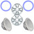 Two Wet Sounds Revo 12" Subwoofers, Grills, & RGB LED Rings - White Subwoofers & White Grills With Steel Inserts - 4 Ohm